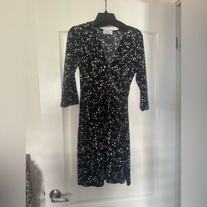 Kaileigh Black and White Long Sleeve Dress-NEW